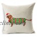 18" Xmas Dog Cotton Linen Pillow Case Sofa Cushion Cover Throw Home Decor Gift   162662635719